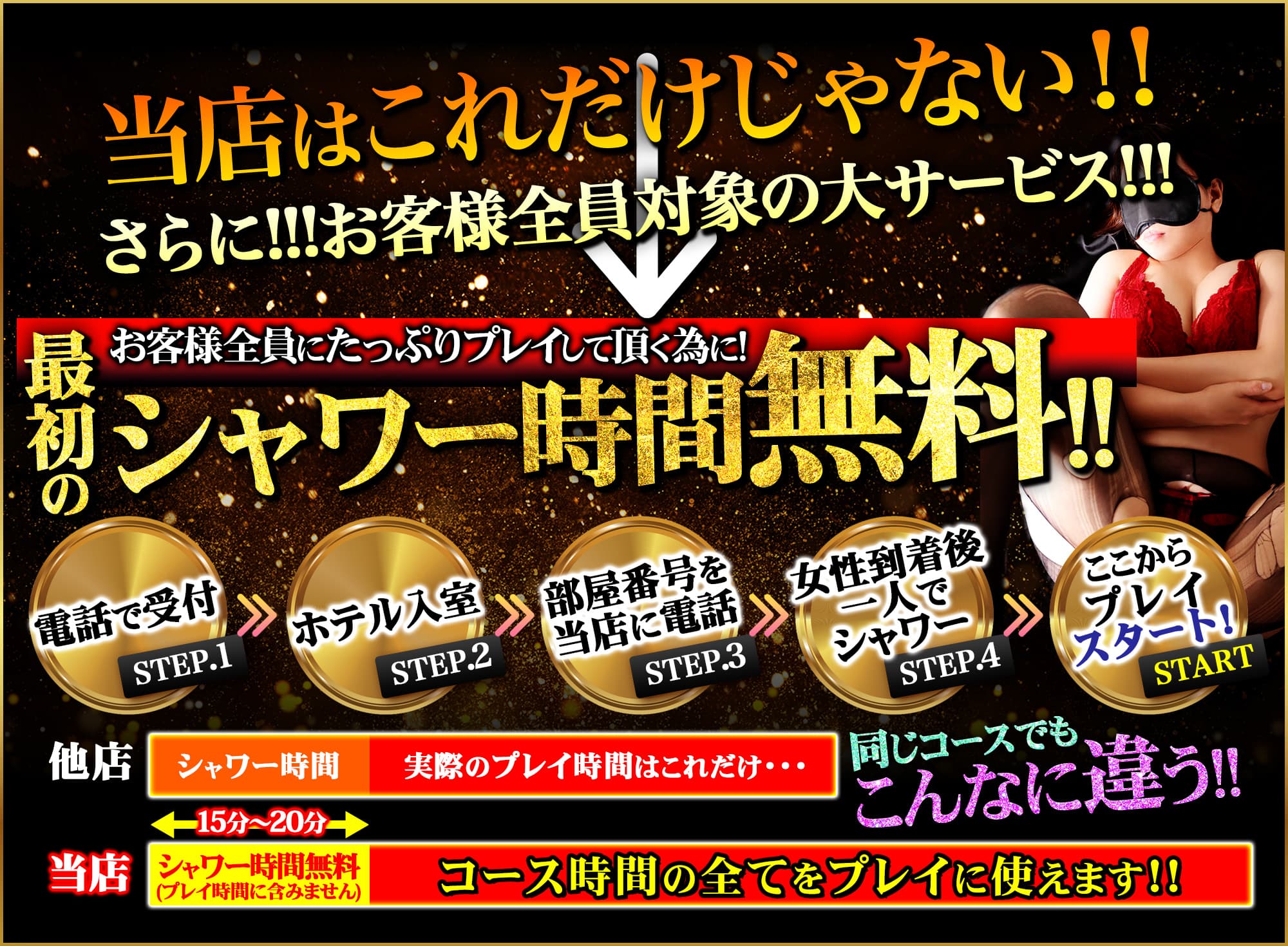 シャワー時間無料